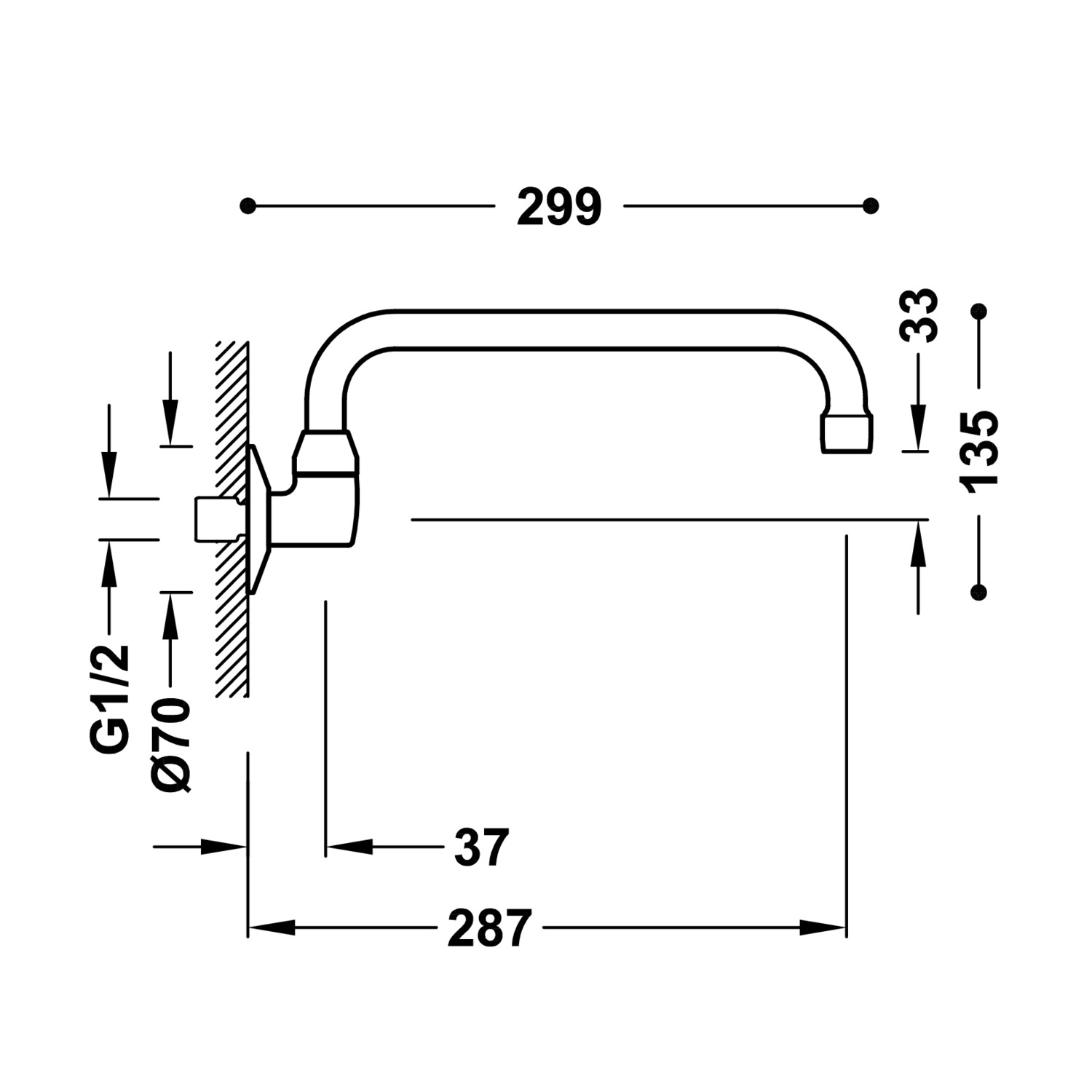 134303 Wall-mounted swivel spout-134303