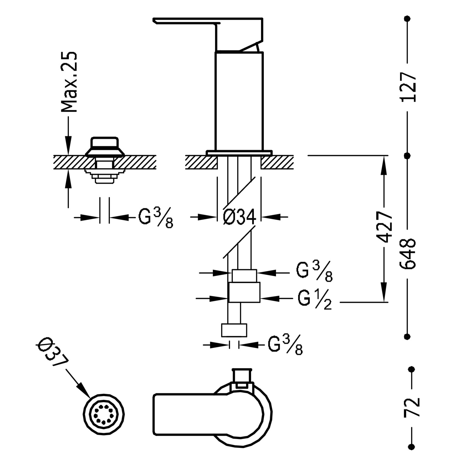 Roca, Victoria A5A8E25C00 Single Lever Kitchen Mixer Tap - View #13