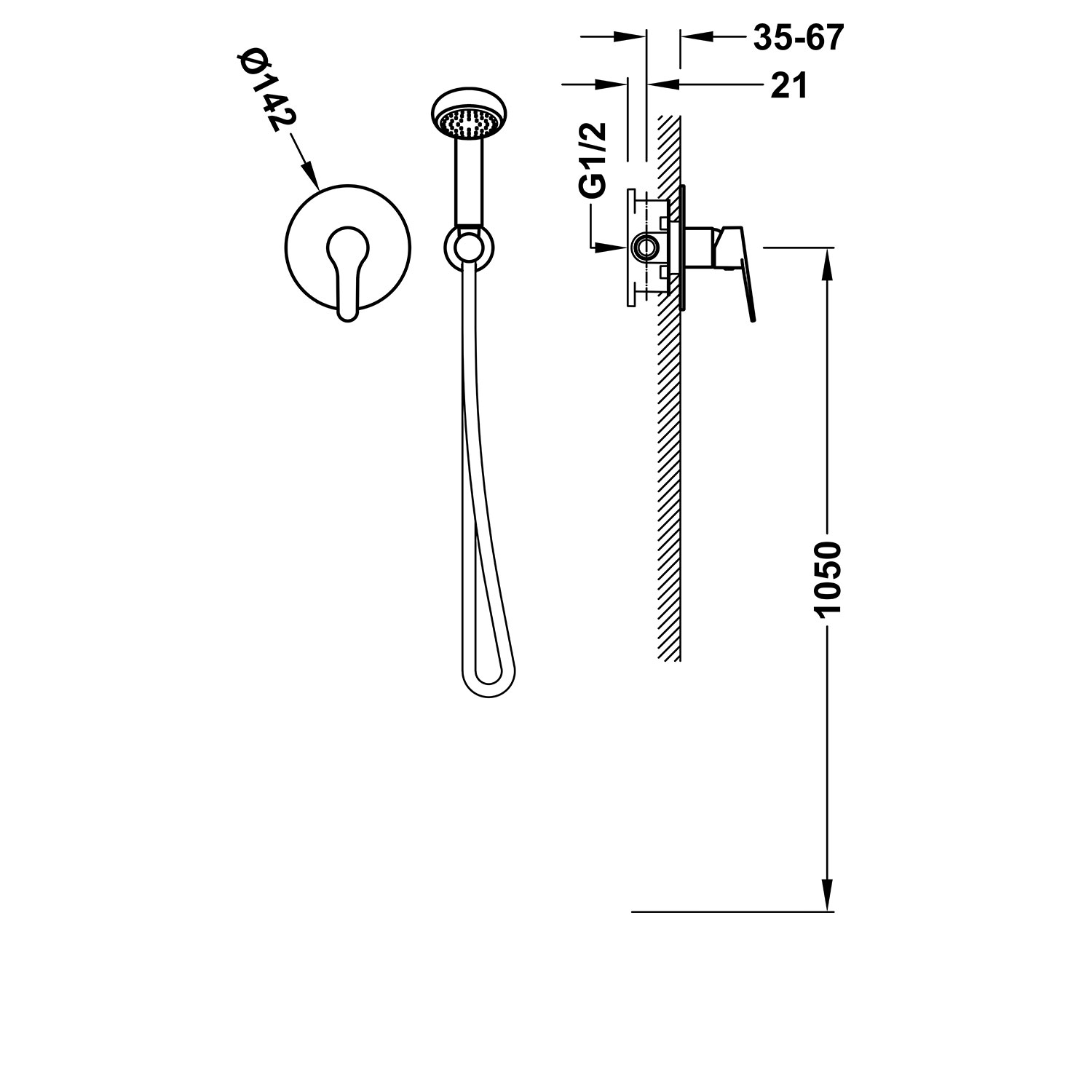 BASE Rapid-box 1-way concealed single-handle shower mixer tap kit