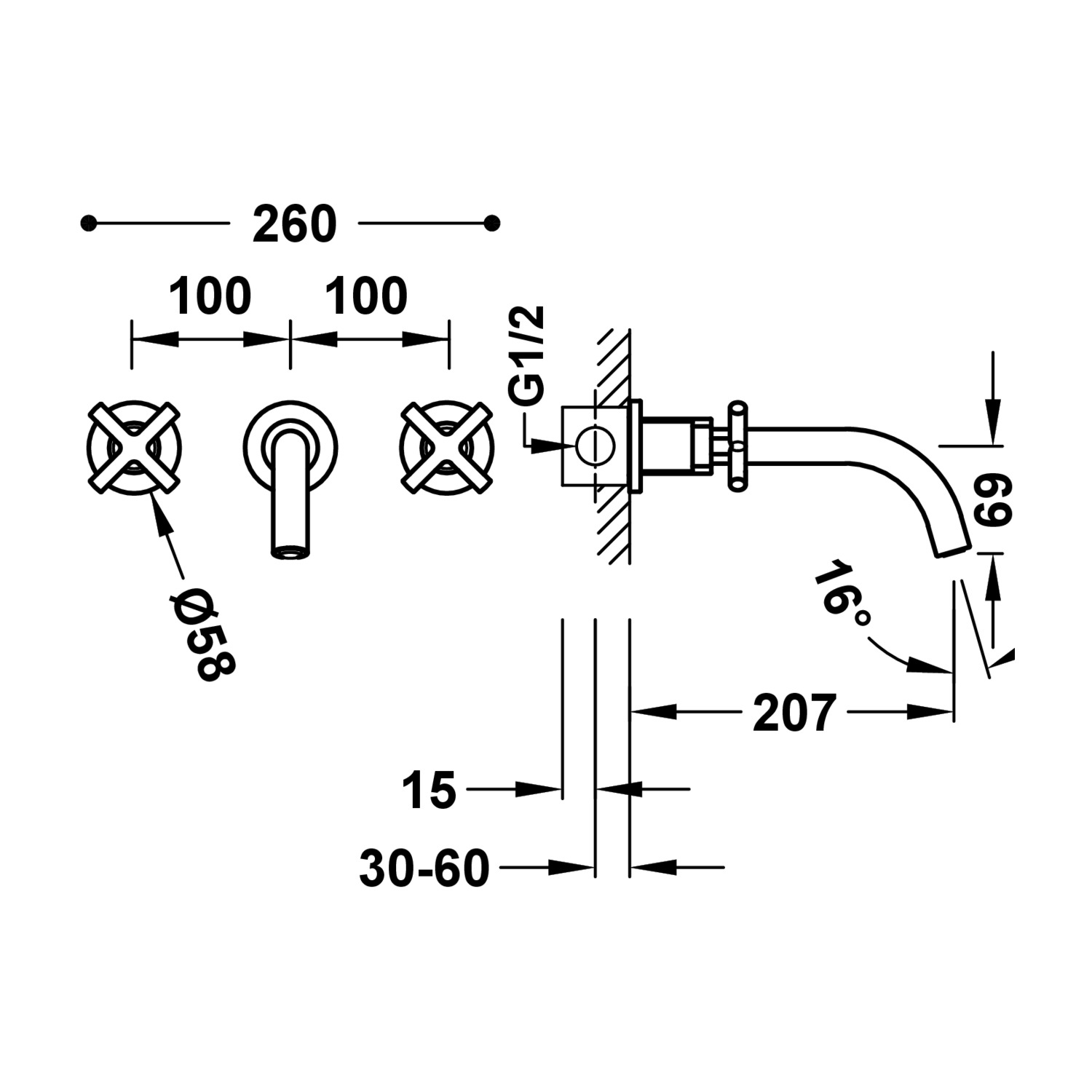 MONTBLANC Concealed two-handle washbasin mixer tap-28330002