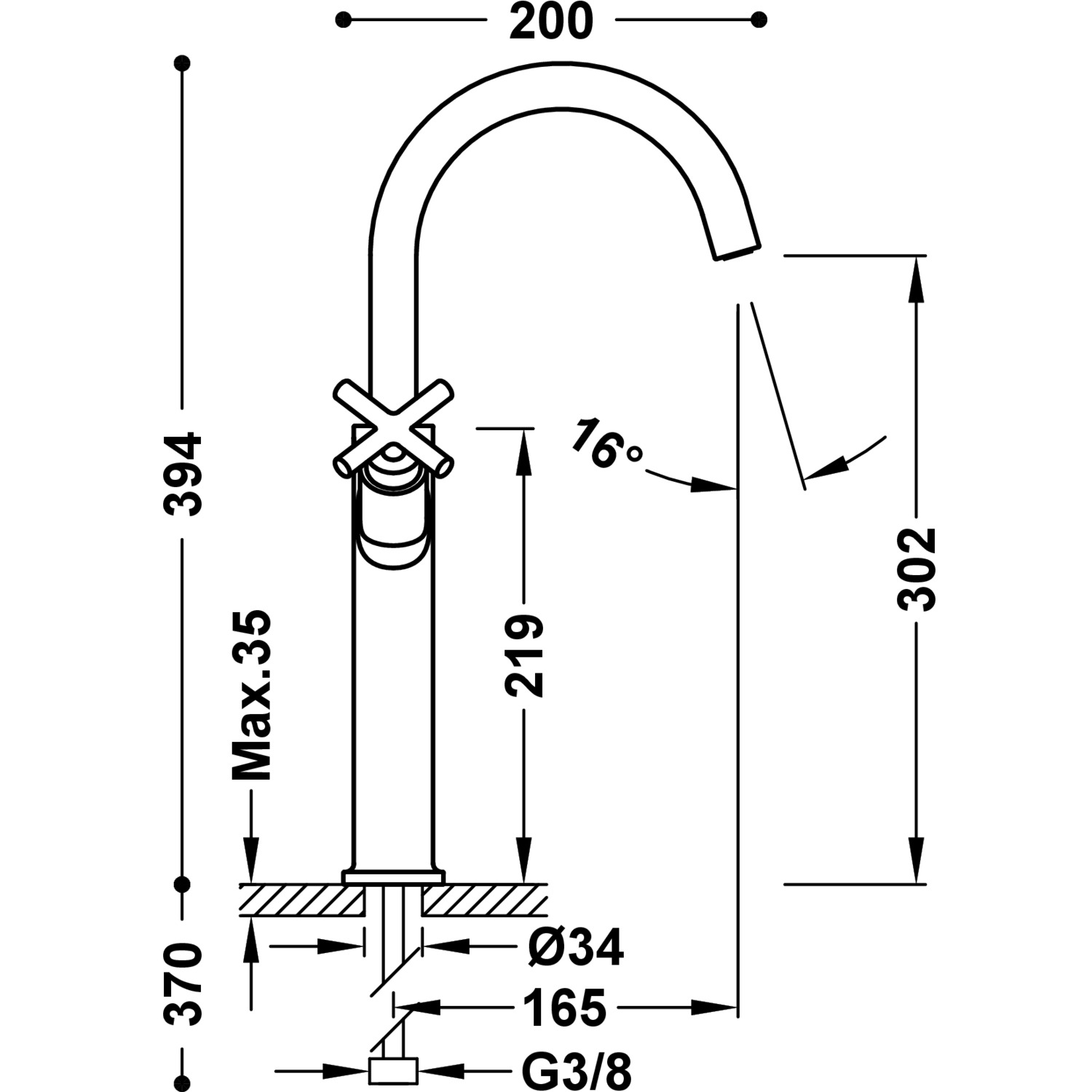 MONTBLANC XXL two-handle washbasin mixer tap-28380301OM