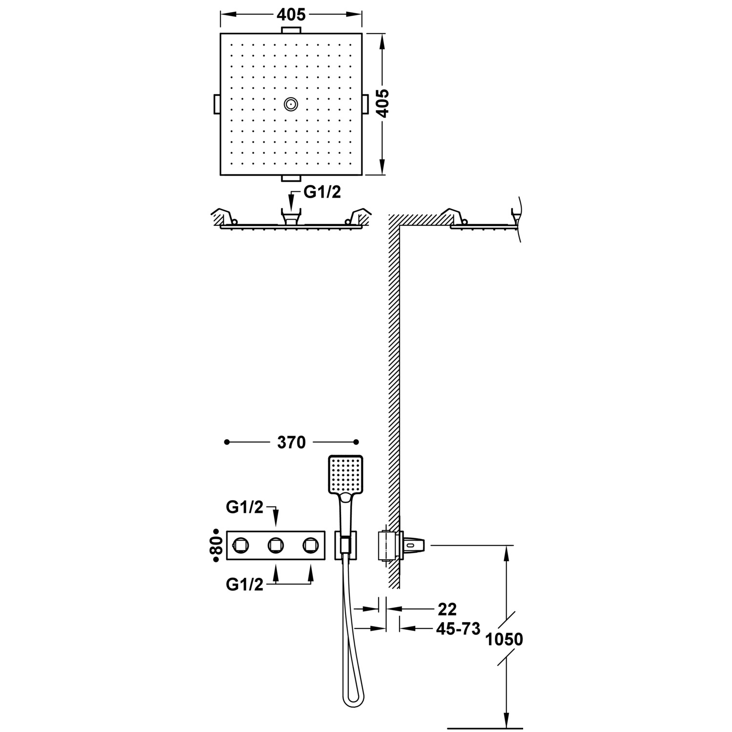 B SYSTEM Zestaw Baterii Termostatycznej Podtynkowej 3 dro nej B system B SYSTEM Zestaw Baterii Termostatycznej Podtynkowej 3 dro nej B system