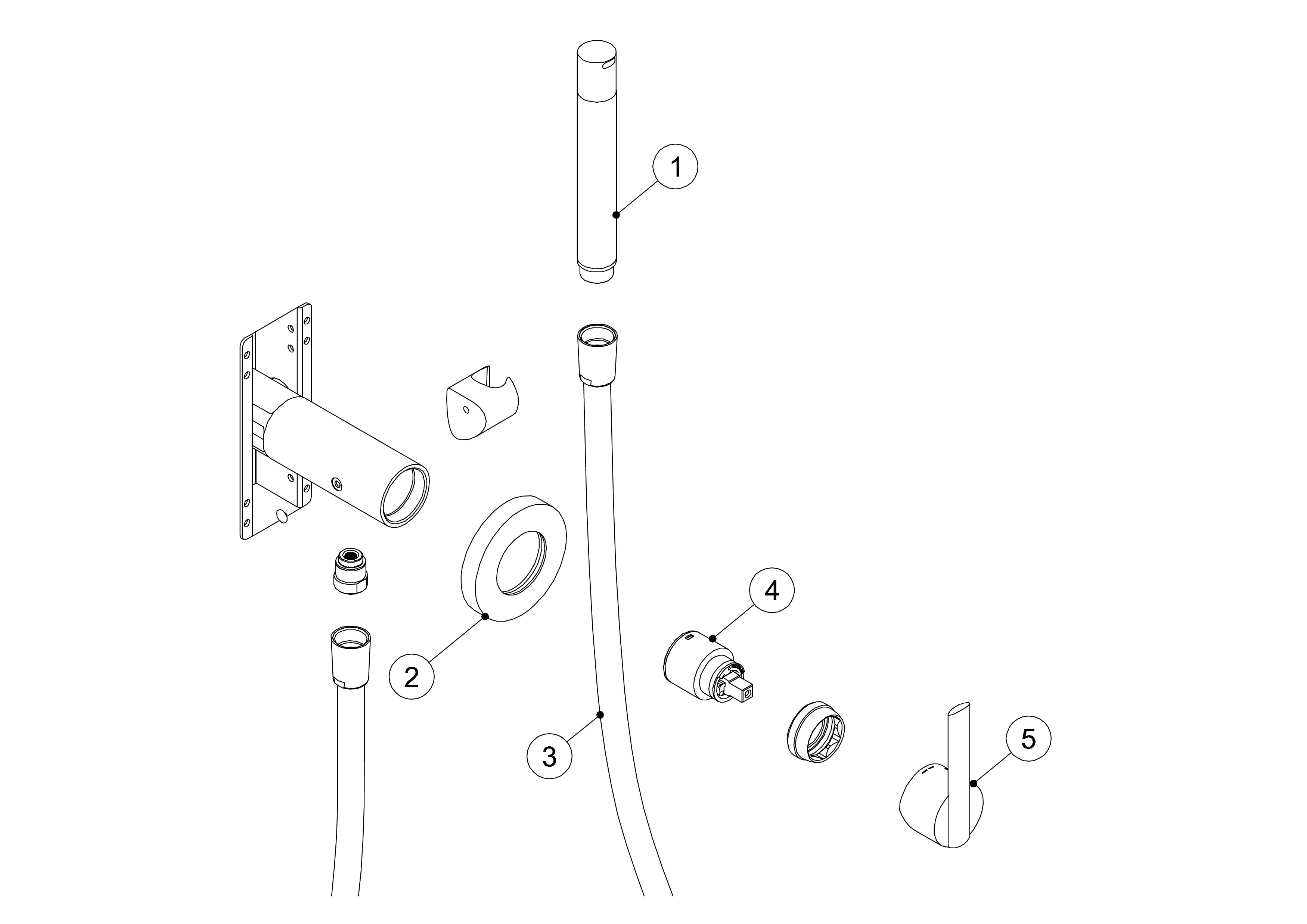 LEX-TRES Concealed single-handle toilet mixer tap with shower-181222