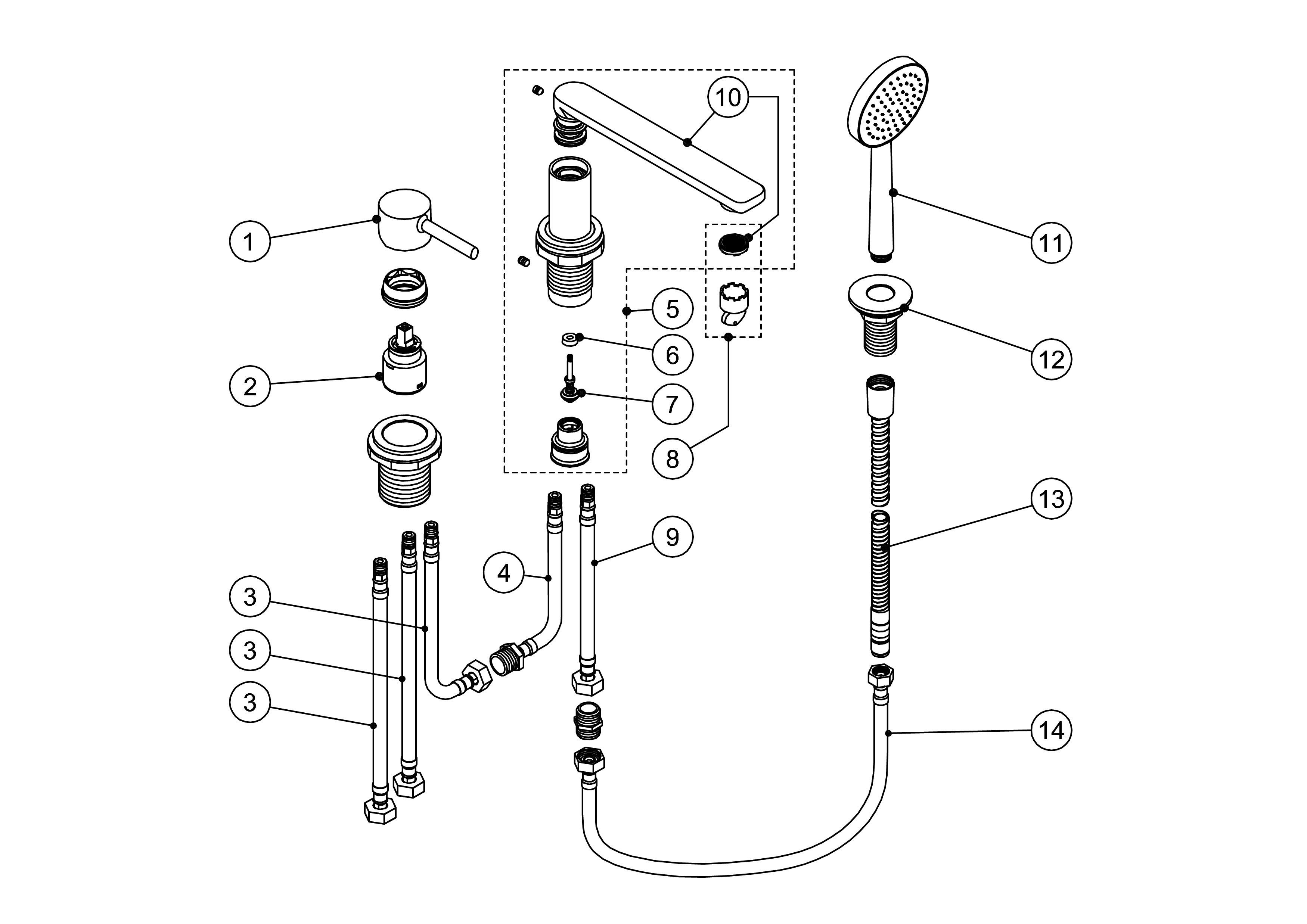 ALPLUS Single-handle bath edge mixer tap-20316102