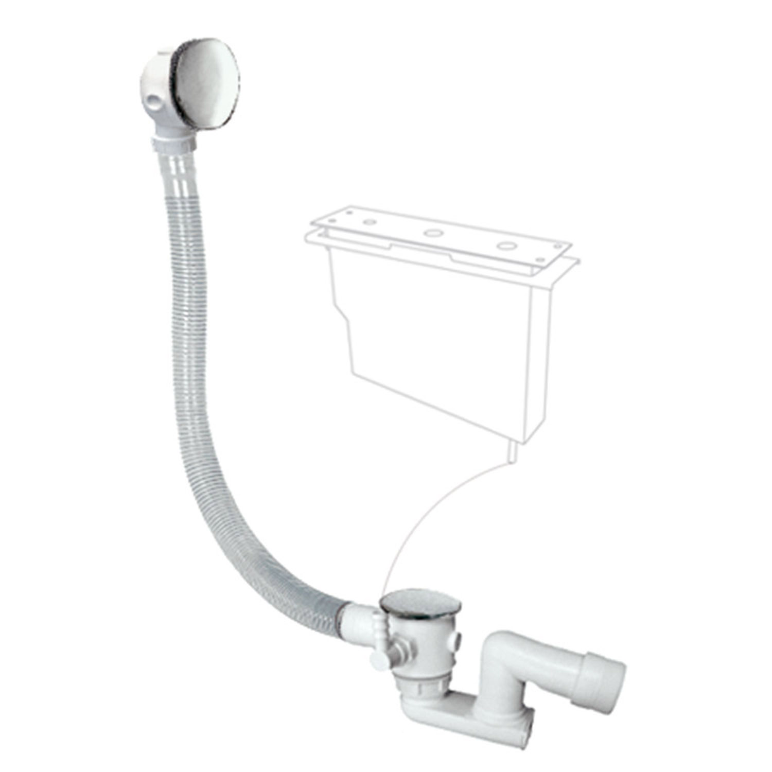 Click-Clack drainage valve for bath with overflow and drainage point-134445
