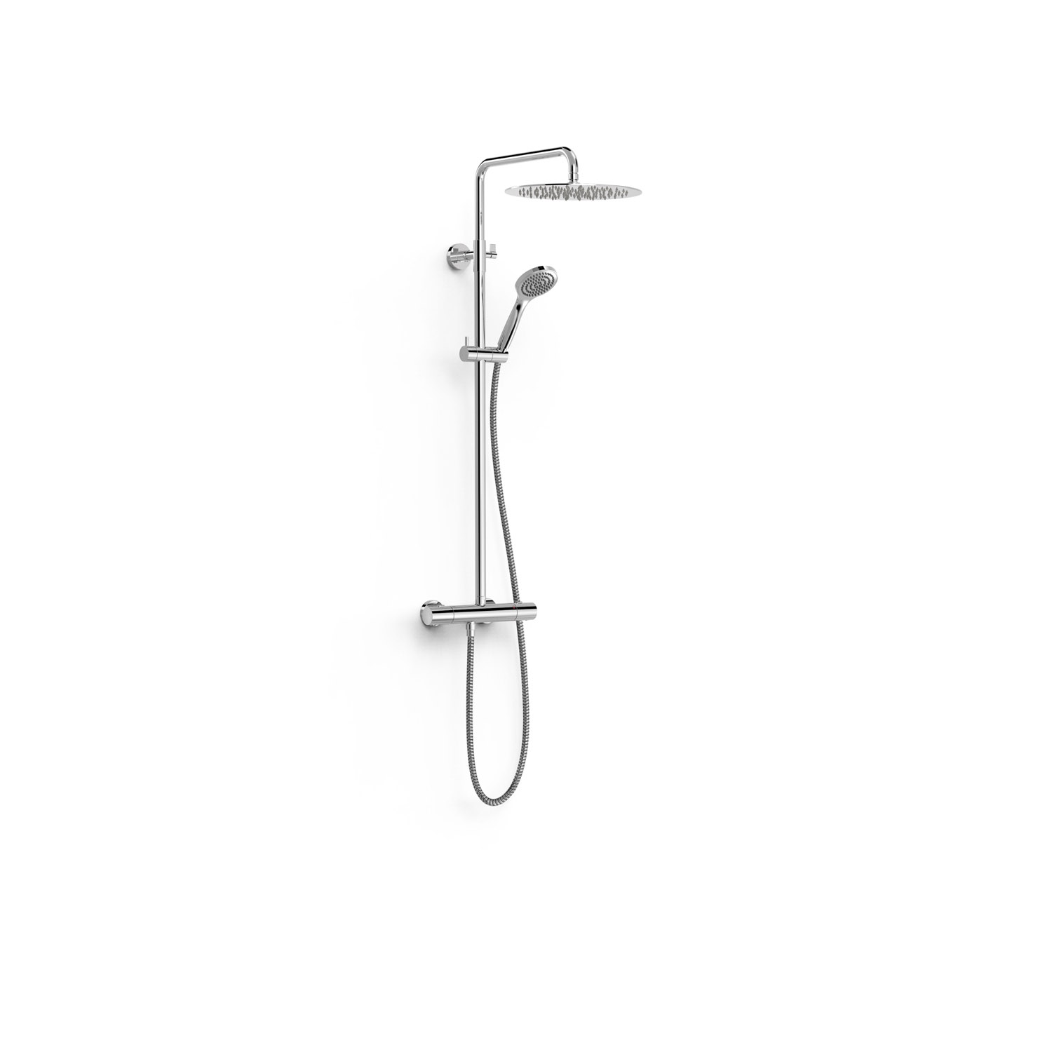 OVER-WALL 2-way wall-mounted thermostatic shower mixer tap set