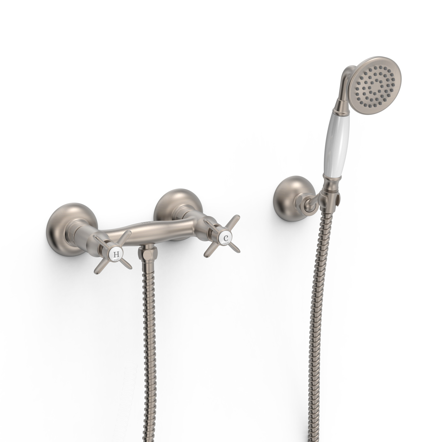 TRES-CLASIC COLOR Wall-mounted two-handle shower mixer tap-24216301AC