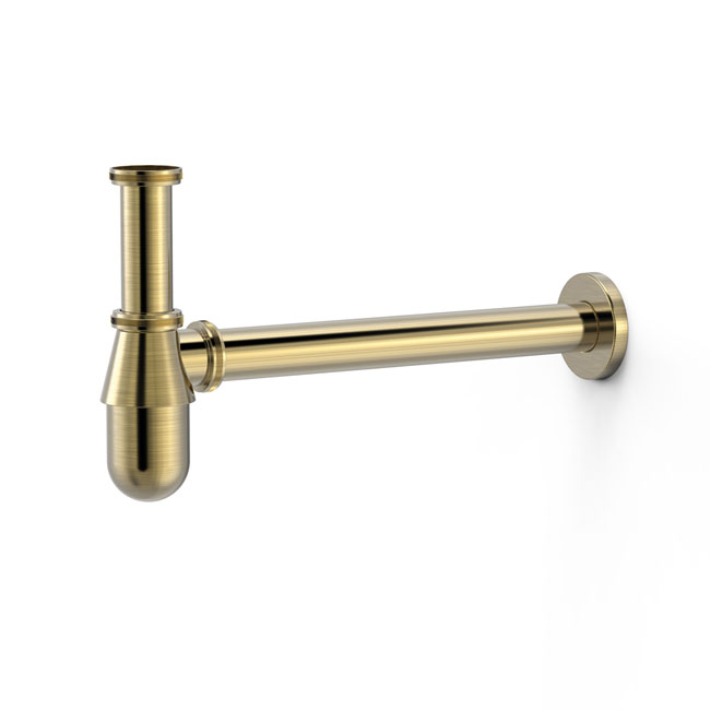 Siphon De Lavabo Universel Kuchinox, Métal, Couleur Or, Modèle Bouteille. Neuf, Dimensions 29x38x10 Cm. Pour Une Salle De Bain Ou Une Cuisine Au Look Rétro Ou Chic.