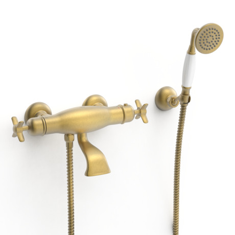 Elpruperif G1/2 Thermostatic Brass Shower Faucet – Triple Handle 5-Way Diverter, Brass Cartridge, Auto Temperature Control, Chromed Finish, For Shower Panels & Steam Rooms